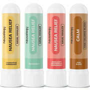 Migraine Nausea Relief Aromatherapy Inhaler by Nausology 4-Pack (Peppermint, Chamomile Peppermint, Bergamot Grapefruit Peppermint, Chai Calming Blend)