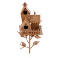 thumbnail image 2 of Metal Bird House With Pole Stakes, Distressed Metal Birdhouse Garden Decor, Waterproof And Rust Proof, Durable, Wide Occasions, Gift Choice, 2 of 8