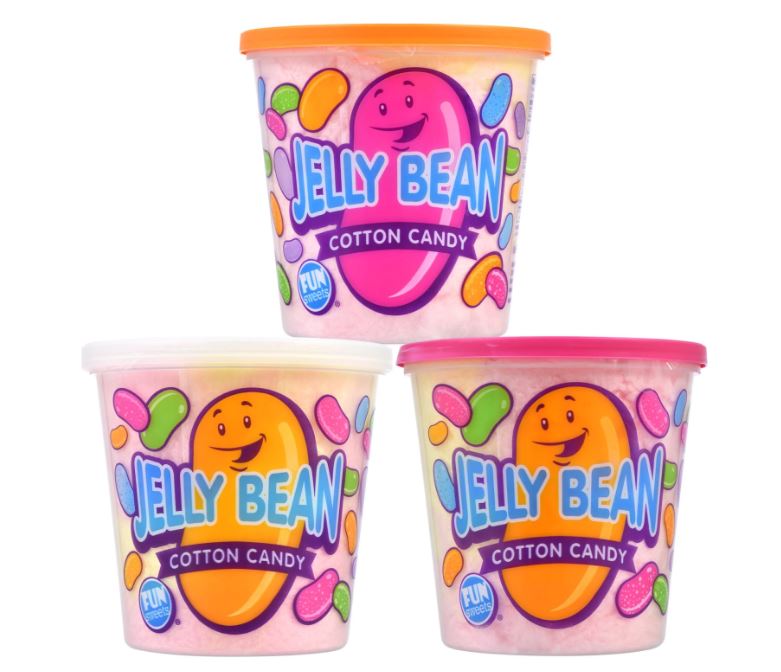 PSLLC Easter Fun Sweets Jelly Bean Cotton Candy, 1.5 oz. Tubs (Two (2