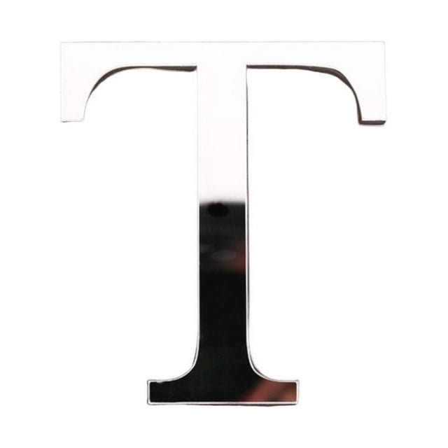 2Pcs Letter Ornament Waterproof Removable Silver-plated 3D Mirror Surface Acrylic Decal for Wedding