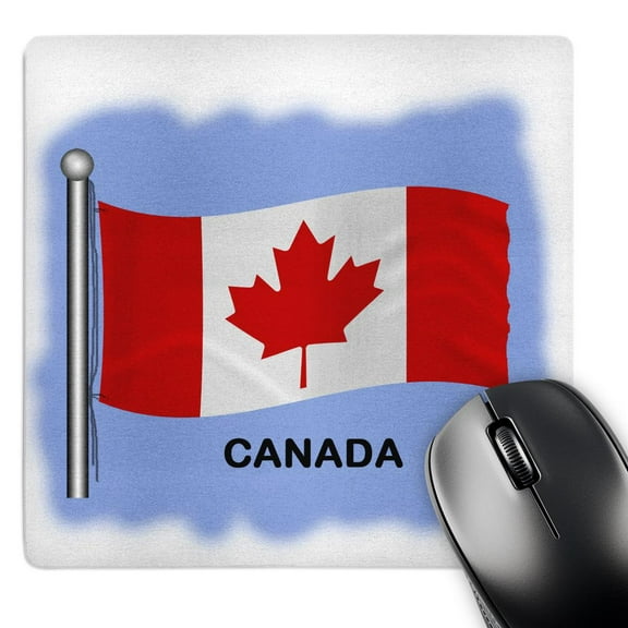 3dRose, Canadian flag waving on a blue background., MousePad