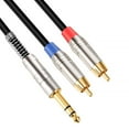 thumbnail image 3 of 6.35mm TRS Dual RCA Cable Speaker Adapter Theater Studio Musical Mixer Connector Interconnector Microphone, 3 of 8