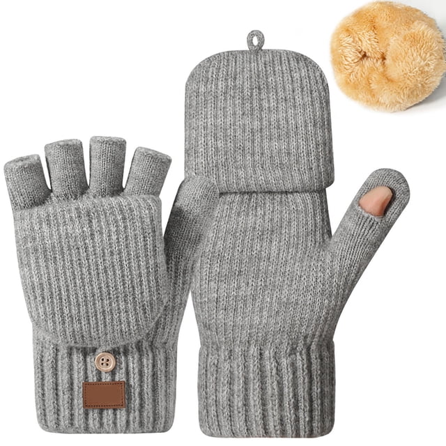 Thickened Half Finger For Autumn And Winter Fleece Knitted For Cold And Warmth Half Length Writing Fingerless Gloves Mittens