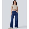thumbnail image 4 of Jeans for Women High Waisted Pull on Baggy Jeans Straight Casual Denim Pants with Pockets Medium XS, 4 of 9