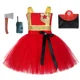thumbnail image 2 of Vestido con tutú de bombero para niñas, dorado y rojo, disfraz de Halloween para niños, ropa de fiesta de carnaval para niñas, vestidos elegantes, 2 of 5