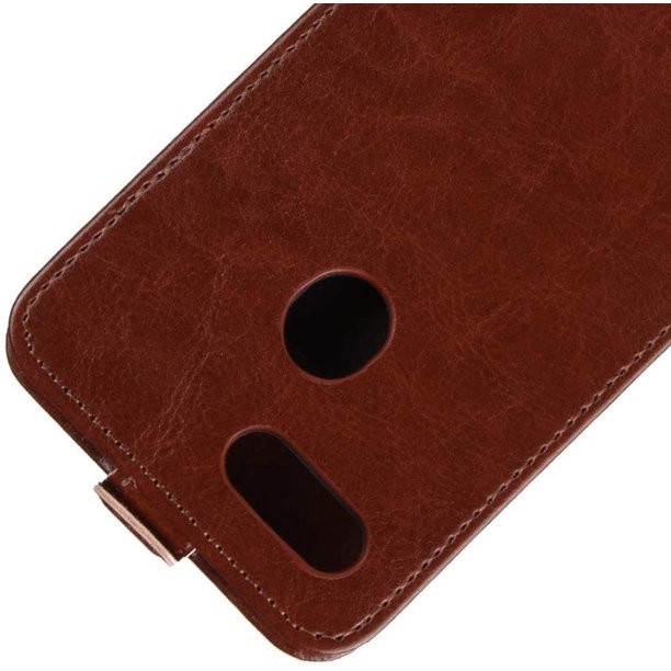 Estuche para teléfono móvil Estuche con tapa trasera protectora de cuero con tapa vertical de estilo comercial para Oppo F9 (F9 Pro) / Oppo A7x, con ranura para tarjeta (negro) (Color : Marrón) ShuxiuWang 8390605201578