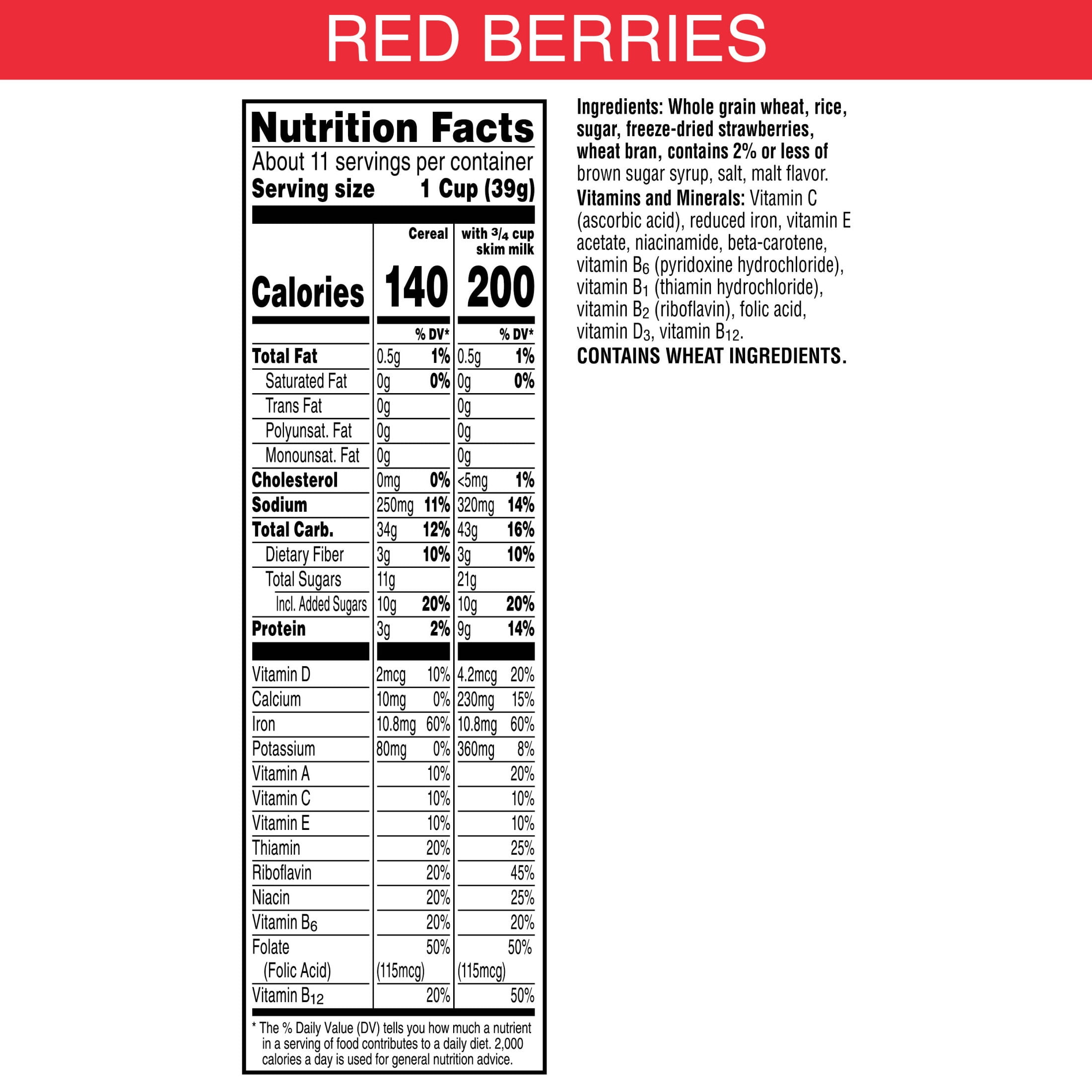(8 pack) Kellogg's Special K Red Berries Breakfast Cereal, Good Source of Fiber, Family Size, 15.6  oz