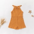 thumbnail image 5 of JLFKNG Girls Summer Romper Simple Solid Color Ribbed Jumpsuit Breathable Loose Fit Sleeveless Crew Neck Overalls Comfy Babys Clothes, 5 of 6