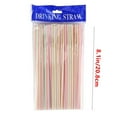 thumbnail image 3 of JoyMoreHome [500 Pack] Striped Flexible Plastic Drinking Straws Disposable Straw inches Tall Assorted Colors, 3 of 8