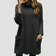 thumbnail image 2 of Towmus Fall Long Sweatshirt for Women Crew Neck Oversized Warm Long Sleeve Lightweight Tunic Tops For Leggings Dressy with Pockets, 2 of 4