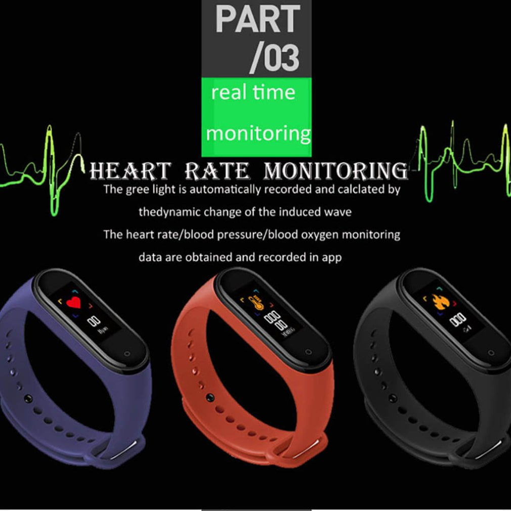 M4 Fitness Band for Unisex with Heart Rate Sensor Smart Wristband CONNECT  WITH FITPRO APP