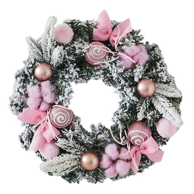Guirnalda navideña artificial para puerta de entrada, guirnalda decorativa para colgar, suministros para fiestas 30 cm de diámetro