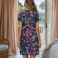 thumbnail image 3 of Yuyamidu Flower Nightgowns for Women Short Sleeve House Dress Button Down Casual Nightshirt Print Nightdress, 3 of 6