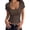 Brown, variant on Women's Short Sleeve Tops Summer Lace Trim Square Neck Slim Fitted Going Out Basic Tee Shirts Y2K Clothes