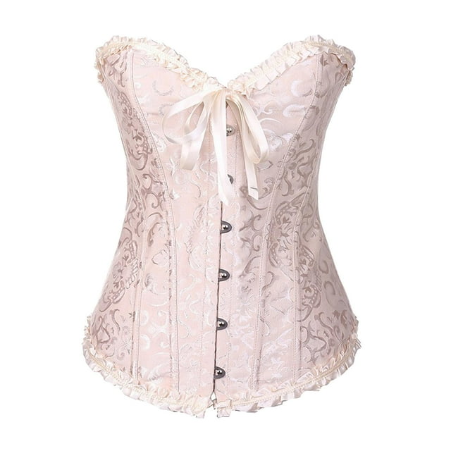 Vestido de corsé floral para mujer, estilo vintage, estilo steampunk, bordado en la cintura, traje de satén. albaricoque