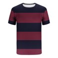 thumbnail image 4 of NTACZA Shorts Set Mens Striped Crew Neck Short Sleeve Tracksuits Workout Men's Breathable Sweatsuits 4XL, 4 of 7