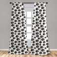 thumbnail image 5 of Ambesonne Cartoon Curtains, Black and White Fishes, Pair of 28"x63", White Black, 5 of 5