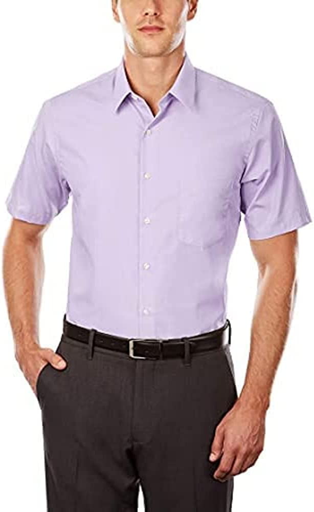 Gentlemens Collection Men's Slim Fit Dress Shirt - Lavender, 18" Neck  36/37" Sleeve, Cotton Blend, Chest Pocket - Walmart.com
