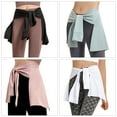 thumbnail image 6 of Women Tie Up Yoga Athletic Workout Wrap Skirt Solid Color Running Cover Up Short Skirts Lightweight Hip Scarf Shawl, 6 of 8