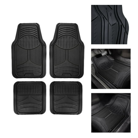 FH Group Heavy Duty Rubber Trim to Fit Monster Eye Floor Mats-4 Pieces, Black