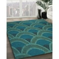 thumbnail image 3 of Ahgly Company Tapis d'Intérieur Lavables en Machine Rectangle Transitionnel Vert Sarcelle Moyen, 2' x 5', 3 of 7