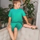 thumbnail image 4 of Balery Turquoise Light Blue Conjunto de Pijama Infantil de Manga Corta con Estampado – Ropa de Dormir de Algodón Suave-Large, 4 of 6