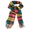 thumbnail image 2 of Locharron of Scotland Bowhill Buchanan Modern Lambswool Tartan Scarf - Yellow/Green/Red/White, 2 of 3