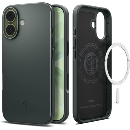 for iPhone 17 Case, Thin Fit MagFit [TPU Covered Camera Control] [Compatible with MagSafe] - Abyss Green