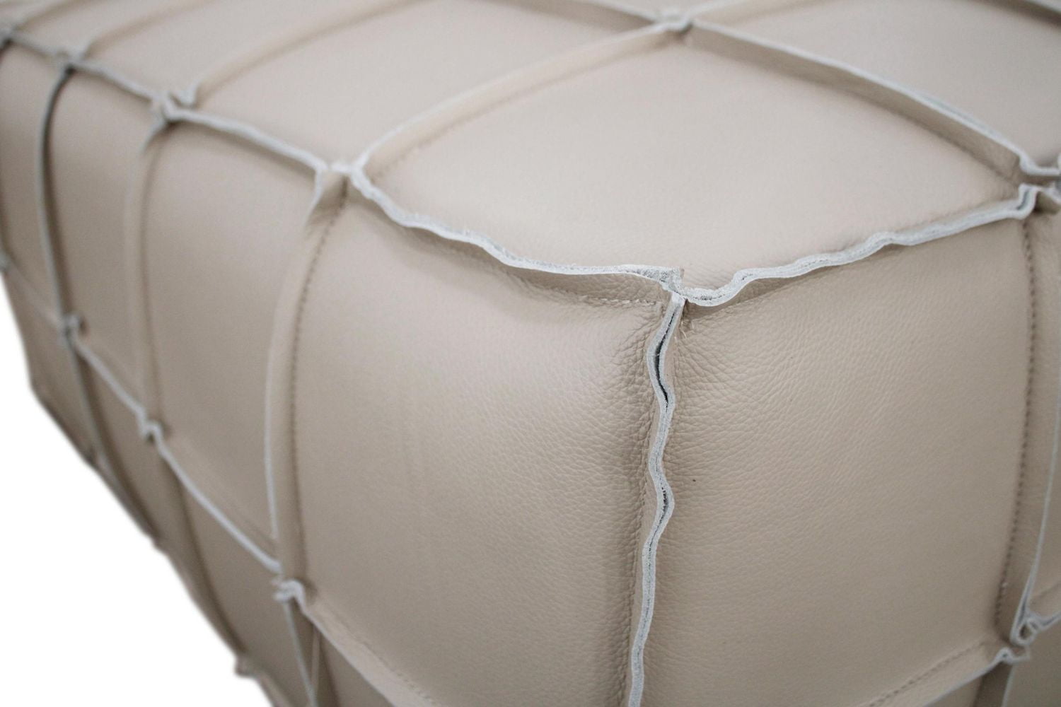 Topline Home Furnishings Ottoman, Black 100% Top Grain Leather