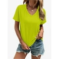 thumbnail image 5 of Women's T Shirts V Neck Casual Short Sleeve Summer Basic Tops Tees, 5 of 5