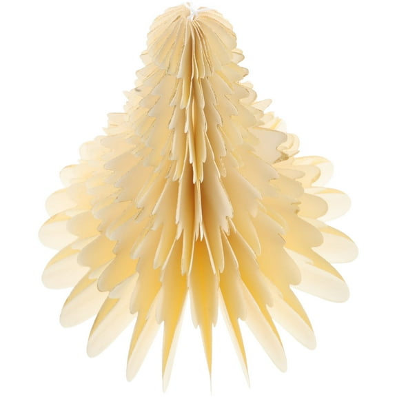 Soimiss Paper Christmas Tree Honeycomb Xmas Tree Beige Colored Glue Paper 1Pcs
