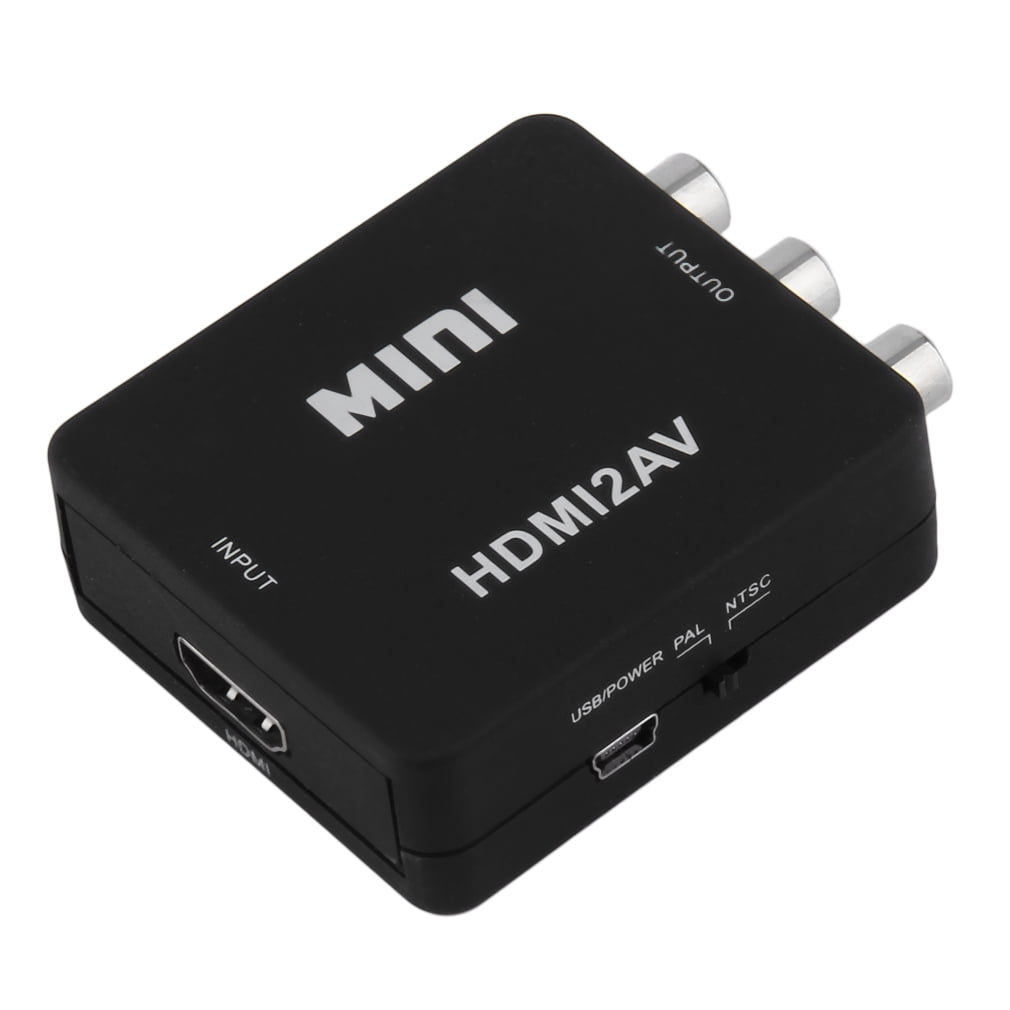 with USB Power Cable RCA to HDMI Converter,RunLin 1080P Mini RCA Composite CVBS AV to HDMI Video Audio Converter Adapter Supports PAL//NTSC for Xbox//PS2//Wii//SNES//N64//VHS//VCR//DVD