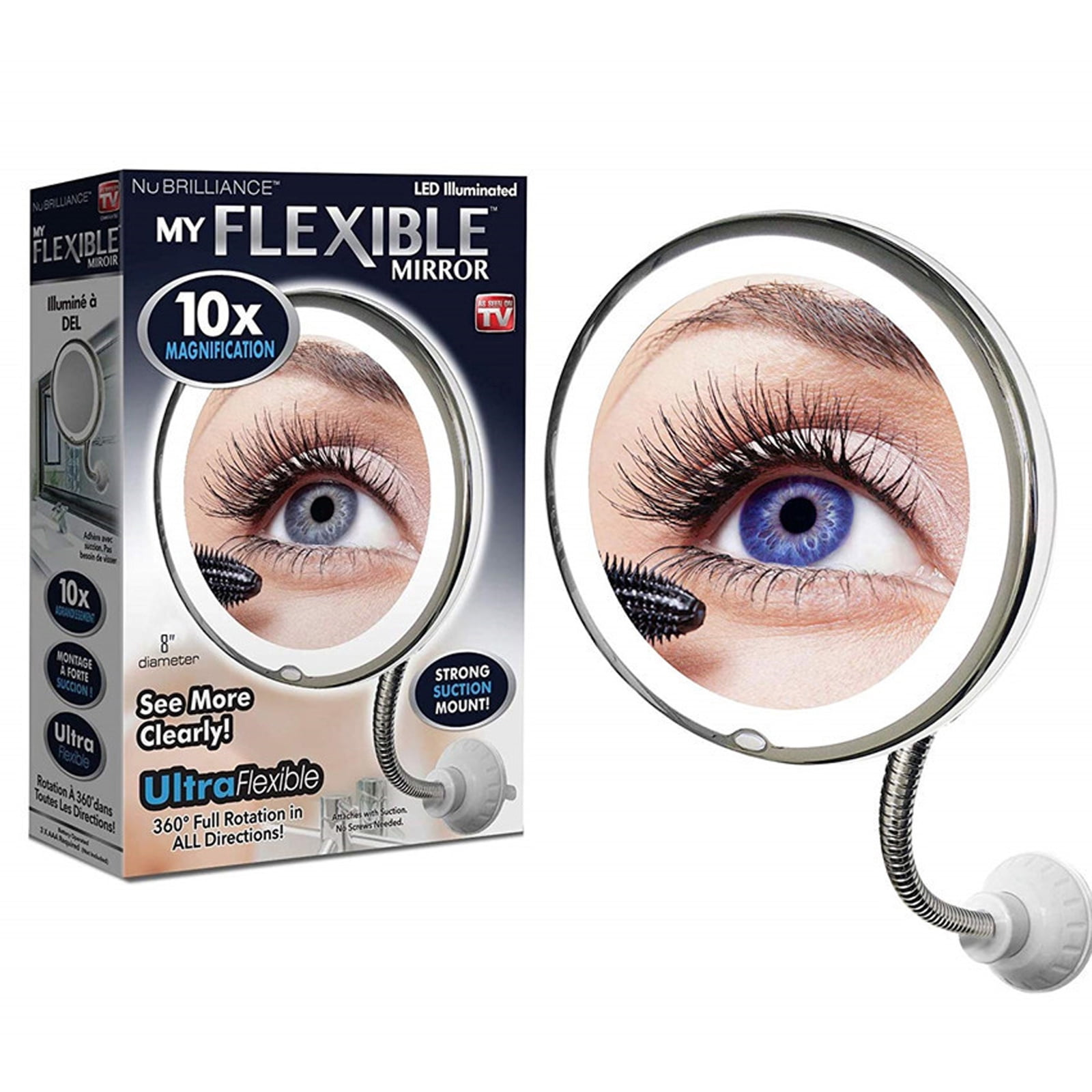 5x Led Lighted Makeup Mirror with Suction Cup 360 Degree Swivel