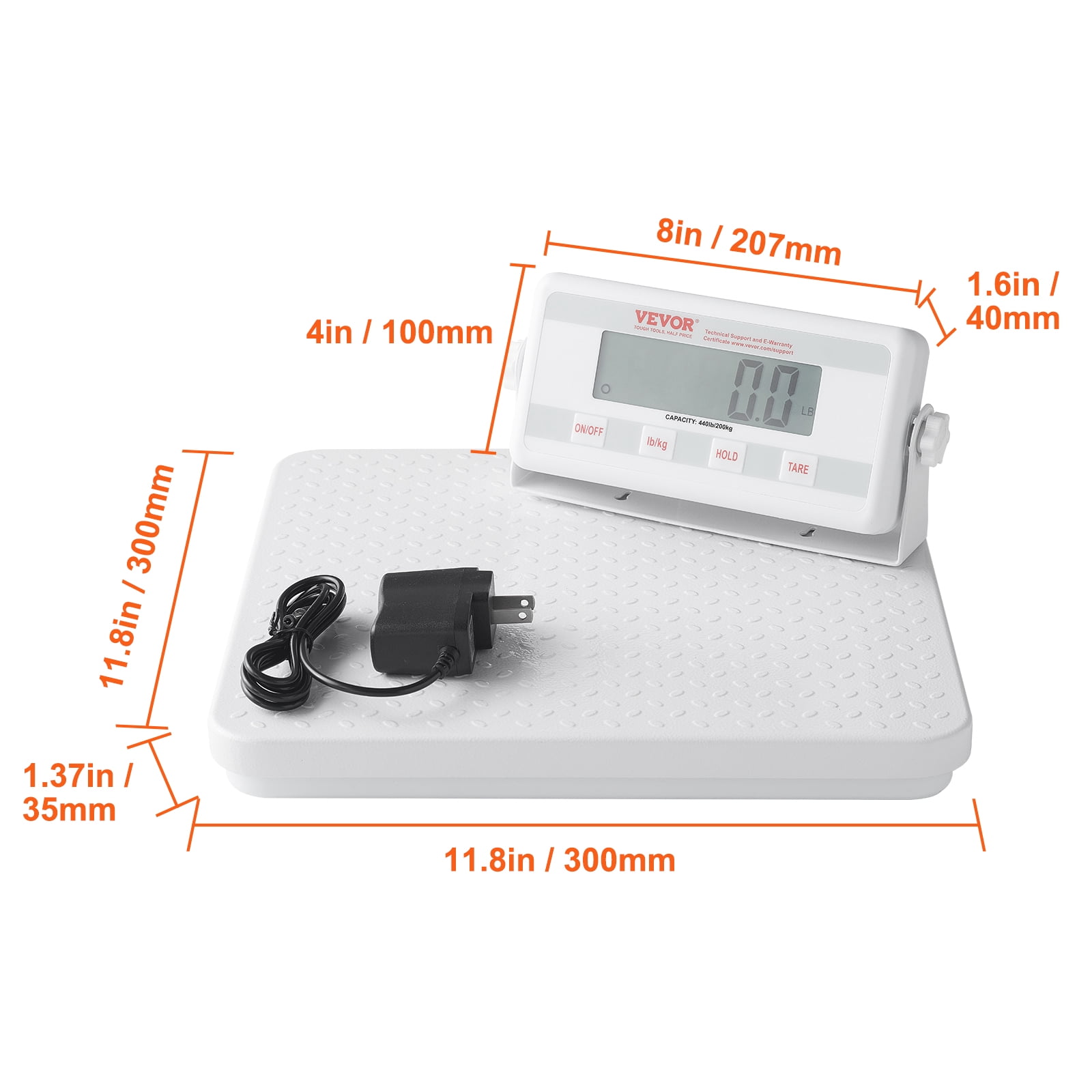VEVOR Portable Medical Scale, Professional Physician Scale for Weighing - with Anti-slip Platform, 2 Units, Hold & Tare Function, Digital Physician Weight Scale for Gym Home Hospital, 440LBS Capacity
