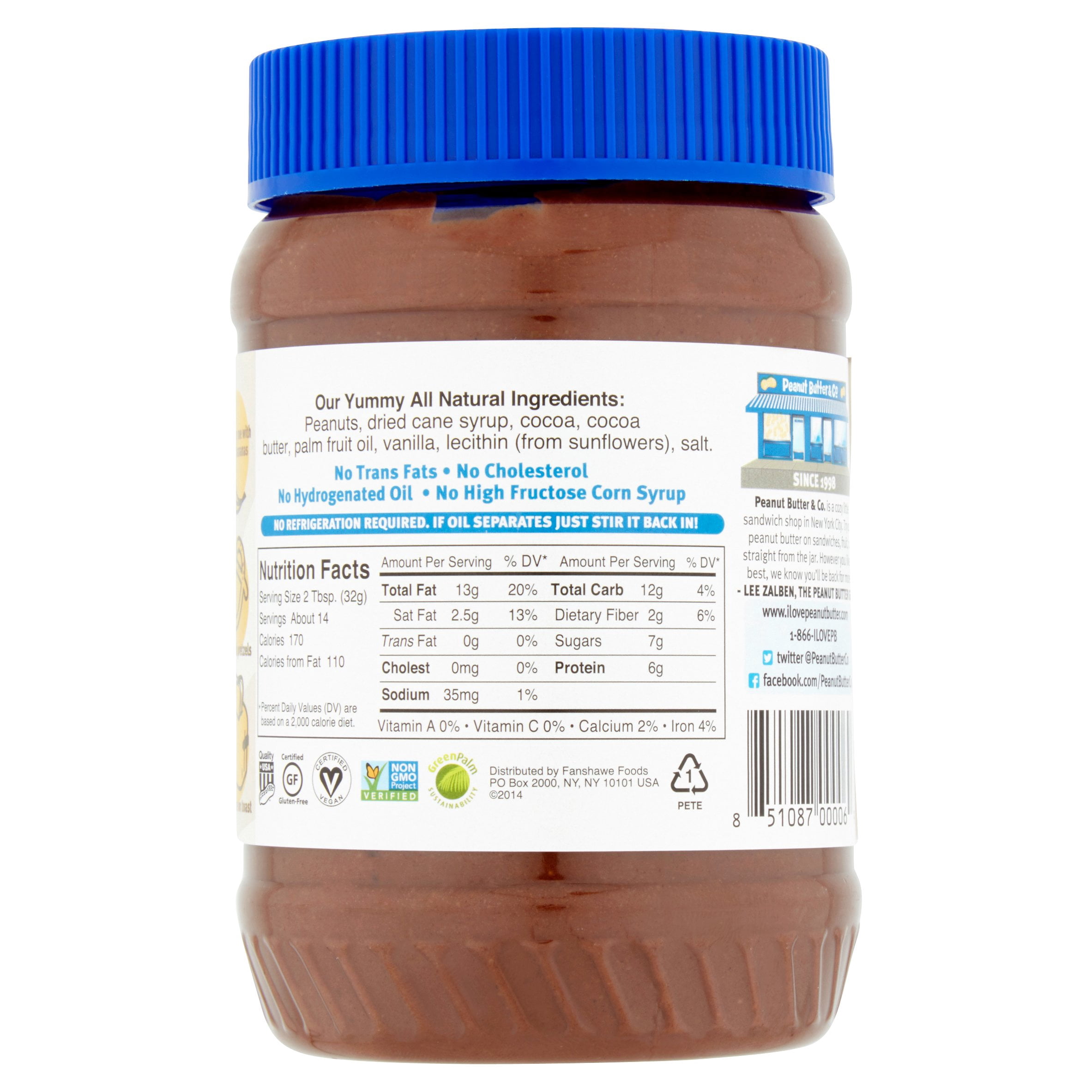 Peanut Butter & Co Dark Chocolate Dreams Peanut Butter, 16 oz, 6 pack