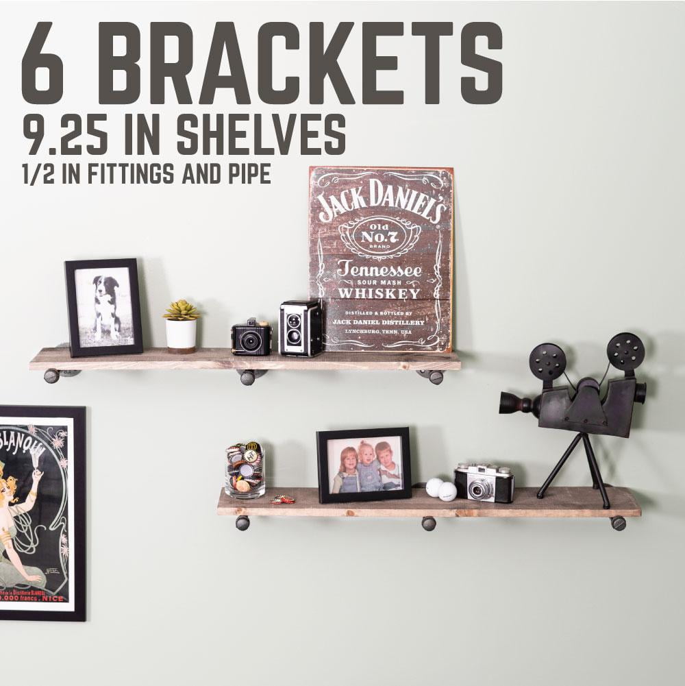 1/2 In X 10 In  Shelf Bracket Kit, 6 Pack
