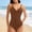 Coffee, variant on Women's Sports One-Piece Swimsuit Conservative Backless Triangle Push-Up Underwire Ruched High Waist Tummy Control Slimming High Stretch Cross-Border Beach Swimwear Coffee XL