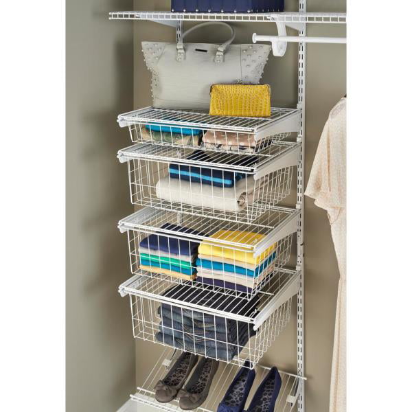 4 Drawer Storage Organizer Closet Kit White Bedroom Bathroom Wire ClosetMaid 