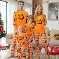thumbnail image 1 of TIMIFIS Pyjamas d'Halloween pour Famille pour Femmes/hommes Ensembles Assortis de Pjs de Vacances d'Halloween 2 Pcs Combinaison de Pyjama Toile d'Araignée Fantômes Citrouille Squelette Haut et Pantalon Tenue de Maison Hiver, 1 of 4
