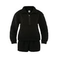 thumbnail image 5 of No Boundaries Half Zip Pullover and Shorts Plush Set, 2-Piece, Women's, 5 of 5