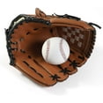 thumbnail image 3 of ZHAOCHENG Guantes de béisbol para niños, adolescentes y jóvenes, de cuero duradero, para mano izquierda, para zurdos, color marrón, 3 of 4
