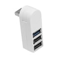 thumbnail image 3 of 3 puertos Mini USB 3.0 Hub Piezas de repuesto giratorias de 270 grados Transferencia de datos de alta velocidad Premium Multipuerto Práctico Blanco Sunnimix Concentrador USB, 3 of 8