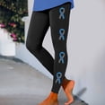 thumbnail image 1 of MKLEKYY Leggings deportivos para mujer, leggings casuales de entrenamiento para mujer, pantalones con bloques de color estampados con cinta, leggings suaves y elásticos, 1 of 3