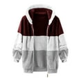thumbnail image 6 of EnJoCho Girls Winter Fleec𝖾 Jacket Hooded Zip Up Sher𝗉a Plush Fuzzy Warm Coat Color Bloc𝗄 Flannel Wool Hoodie Plus Size Outerwear for Teen Girls Youth Cold Weather, 6 of 6