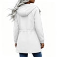 thumbnail image 7 of justHIGH Lined Light Rain Jacket Women Packable Long Raincoat with Hood Drawstring Waisted Waterproof Windbreaker Lightweight Outdoor Trench Coat White,M, 7 of 7