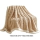 thumbnail image 3 of Manta de poliéster, manta de franela polar, cálida y suave, a rayas, para sofá y cama, acogedora manta de microfibra acanalada, decoración para sofá para todas las estaciones, regalos de cumpleaños pa, 3 of 6