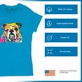 thumbnail image 4 of Tee Hunt Dean Russo Serious Bulldog T-Shirt Dog Best Friend Pet Paw Women's T-Shirt Tee, Light Blue, Small, 4 of 5