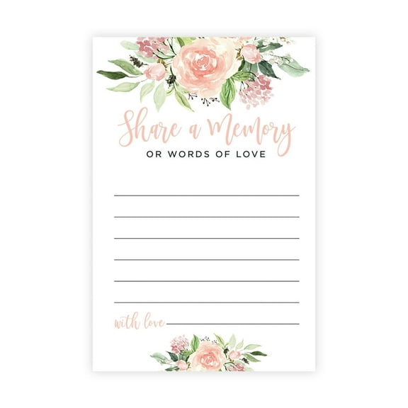 Koyal Wholesale Share a Memory Cards, Peachy Roses Cards for Wedding, Life Memories, Guestbook, 4" x 6", 52-Pk