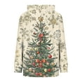 thumbnail image 4 of Brondbend Women Hoodie Hoodies for Women Pullover Long Sleeved Drawstring Pocket Pullover Christmas Print Stylish Oversized Tops Lady Daily Sports Fall Winter Wear Khaki, 4 of 5