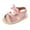 Pink, variant on AJTQTH Girls Princess Sandals Leather Ruffles Bows Dress Shoes Arch Support Soft Soled Slip-Resistant Velcro Sandals for Prewalkers Khaki 13